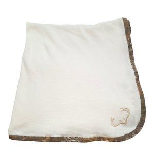 Creative Knitwear Camo Deer Horns Thermal Waffle Weave Blanket 30" X 33"